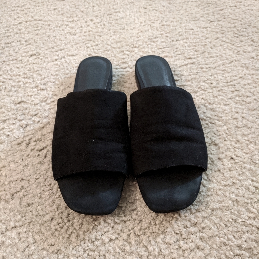 H&M Black Suede Slides EU Size 40 US Size 8.5